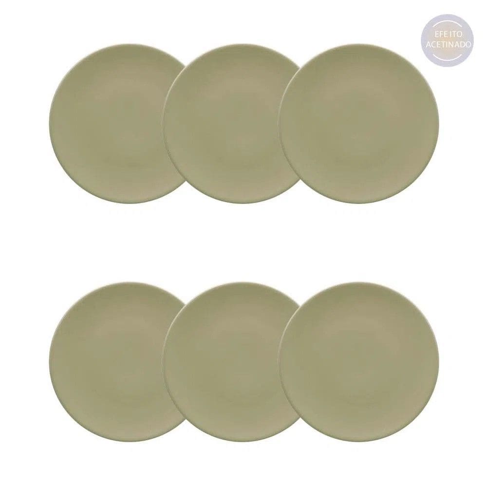 Conjunto de Pratos de Sobremesa 06 Peças Oliva Oxford