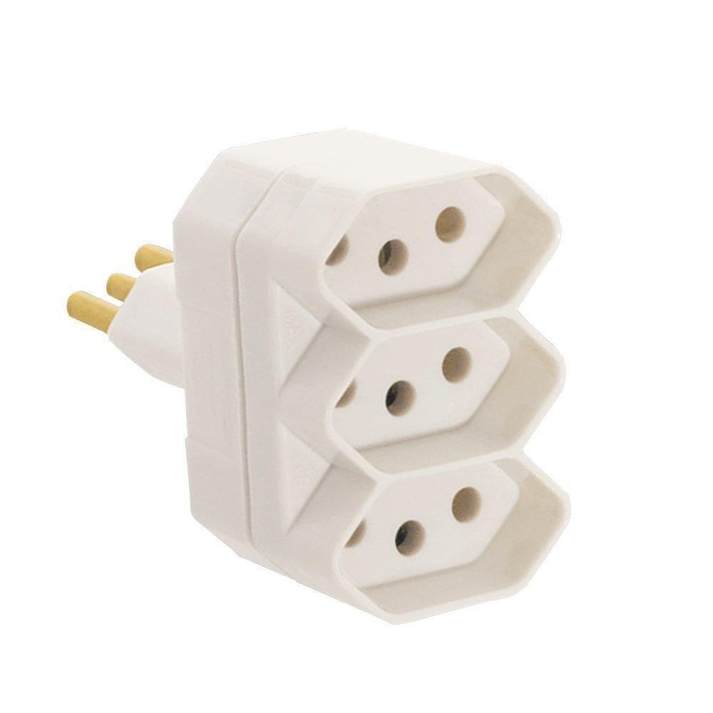 Plug Tomada 2P+T Saída 20A Cinza Fame