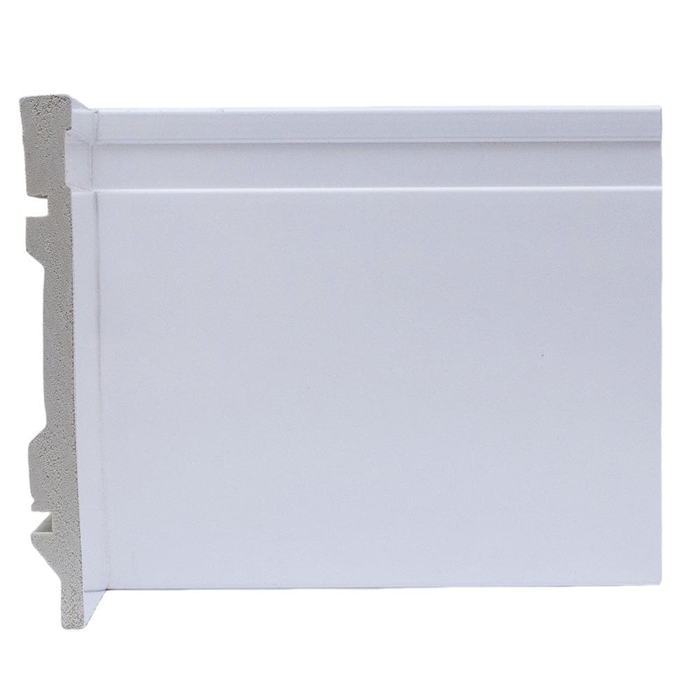 Rodapé de Poliestireno 15cm X 15mm Frisado Metro Linear- Gr150f - Barra com 2,40ml - caixa com 2,4 Unidade - Branco