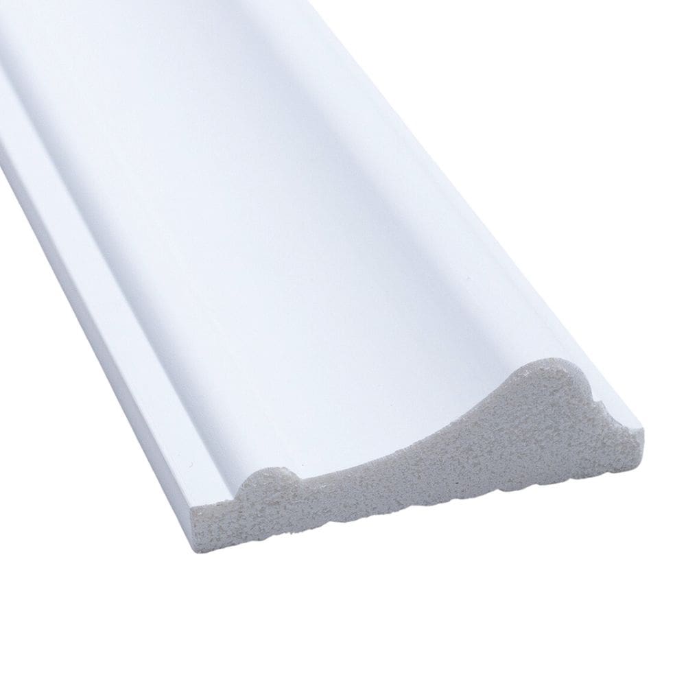 Rodameio de Poliestireno 3,7cm X 15mm Liso Metro Linear-5201gr61 - Barra com 2,40ml - caixa com 2,4 Unidade - Branco