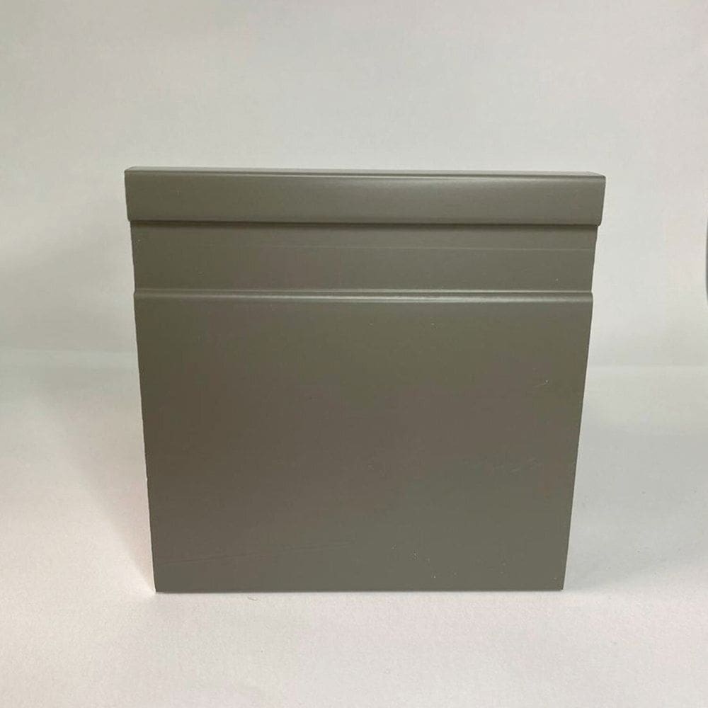 Rodapé de Poliestireno 10cm X 15mm Frisado Color Metro Linear-grc100f - Cine - Barra com 2,40ml - caixa com 2,4 Unidade - Cinza Escuro