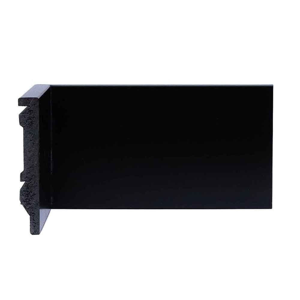Rodapé de Poliestireno 10cm X 15mm Frisado Metro Linear - Gr100lp- Barra com 2,40ml - caixa com 2,4 Unidade - Preto
