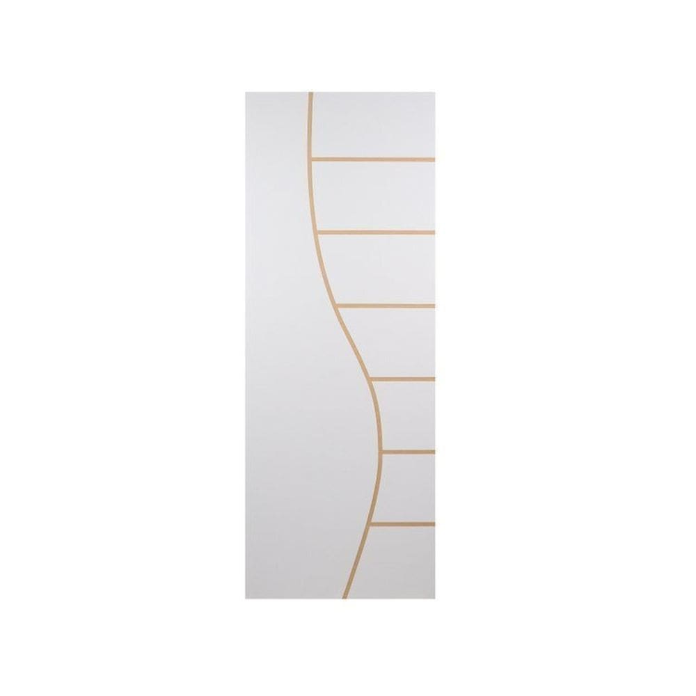 Kit com 4 Folhas de Porta Madeira Decorada 210x90cm Espessura 3,5cm Cantareira Mgm Branco
