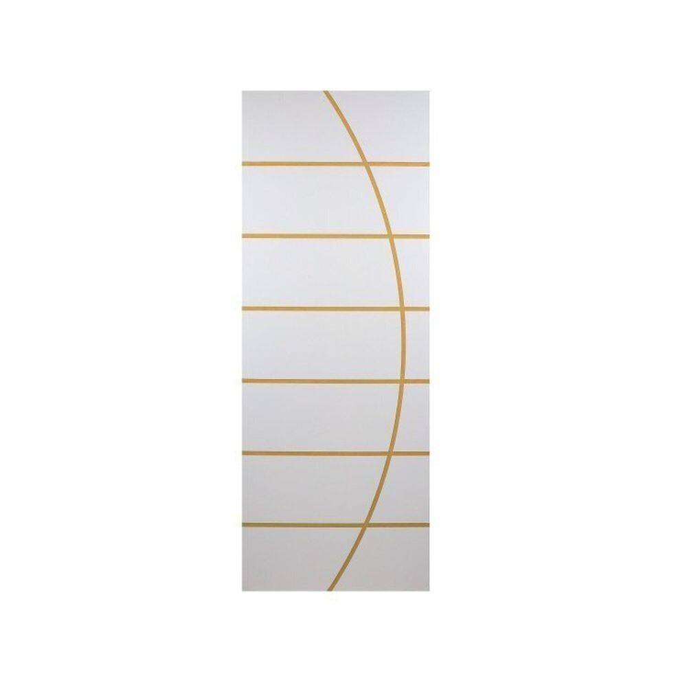 Kit com 4 Folhas de Porta Madeira Decorada 210x80cm Espessura 3,5cm Neblina Mgm Branco