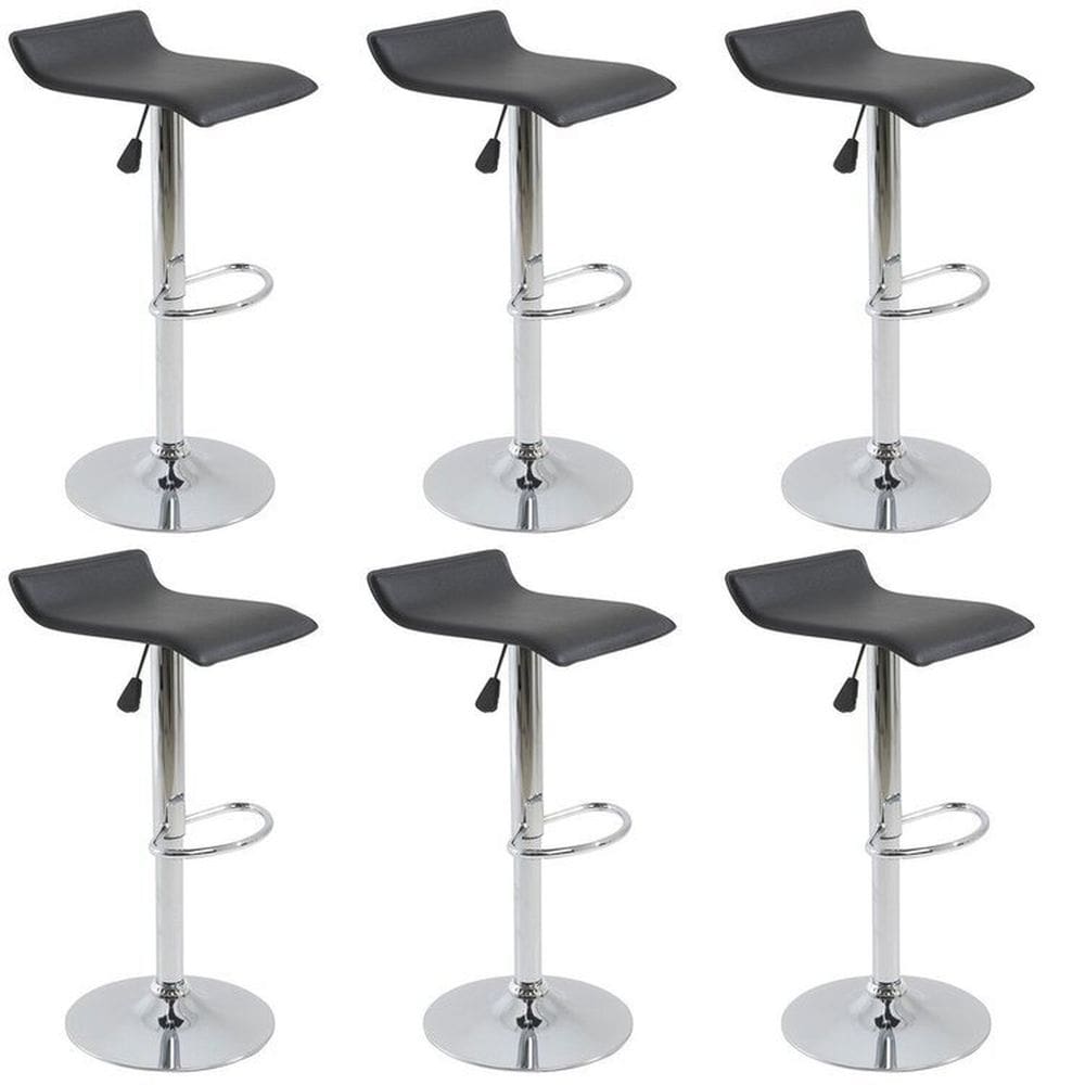 Kit com 6 Banqueta Alta Giratória com Altura Regulável Recouro Belo Horizonte Preto