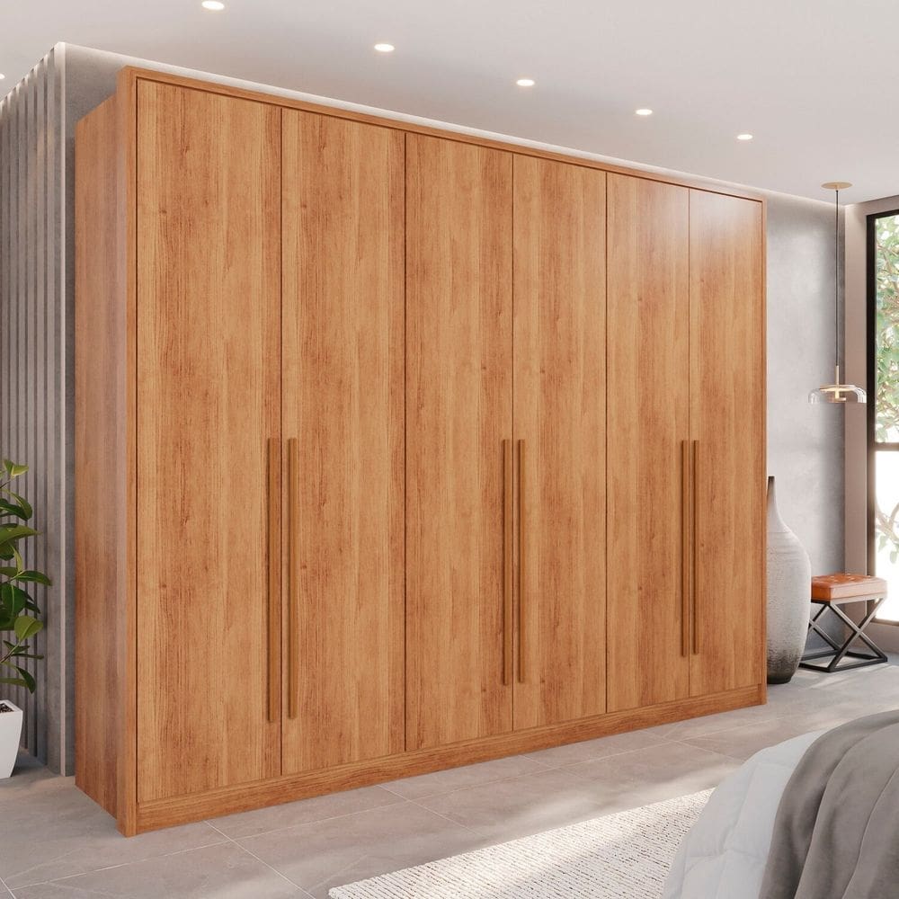 Guarda-Roupa 6 Portas 1 Gaveta Anápolis 100% MDF Cinamomo
