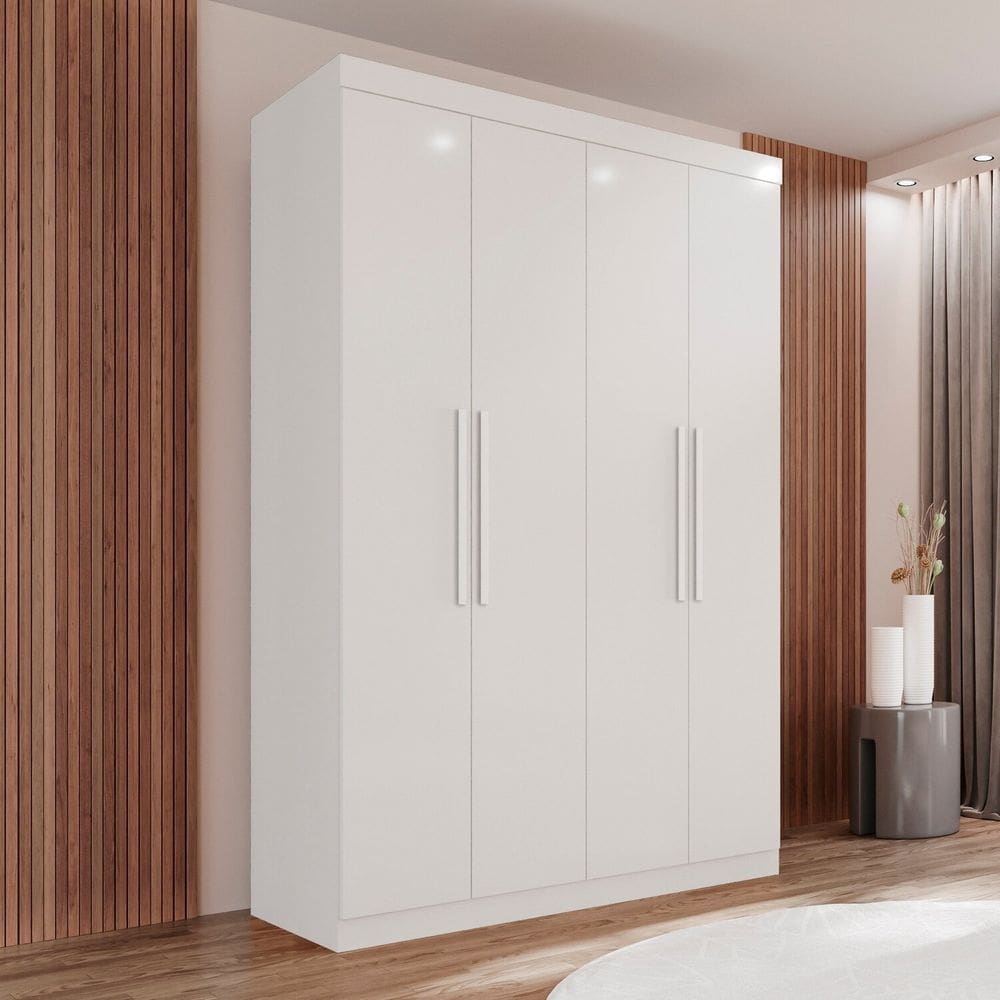 Guarda-Roupa Ubatuba Plus 4 Portas 3 Gavetas Branco Neve