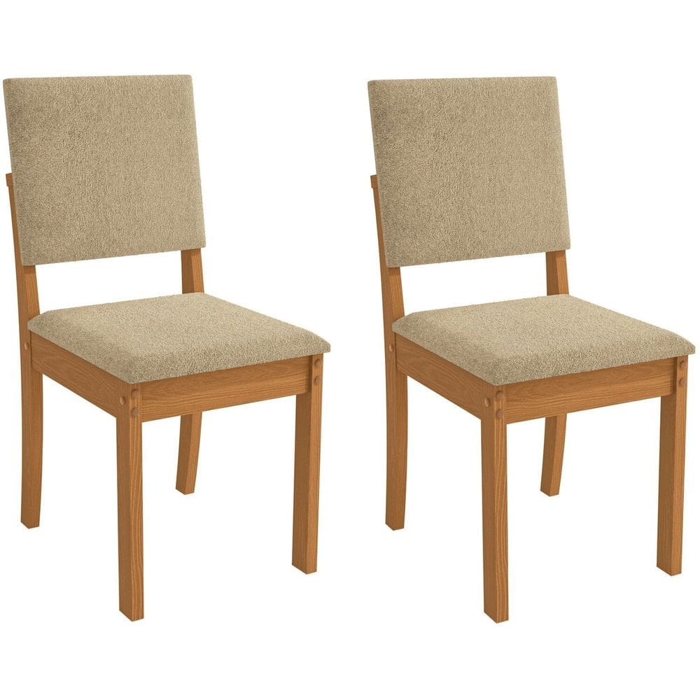 Kit 2 Cadeiras Cad160 Boucle Para Sala de Jantar Canela