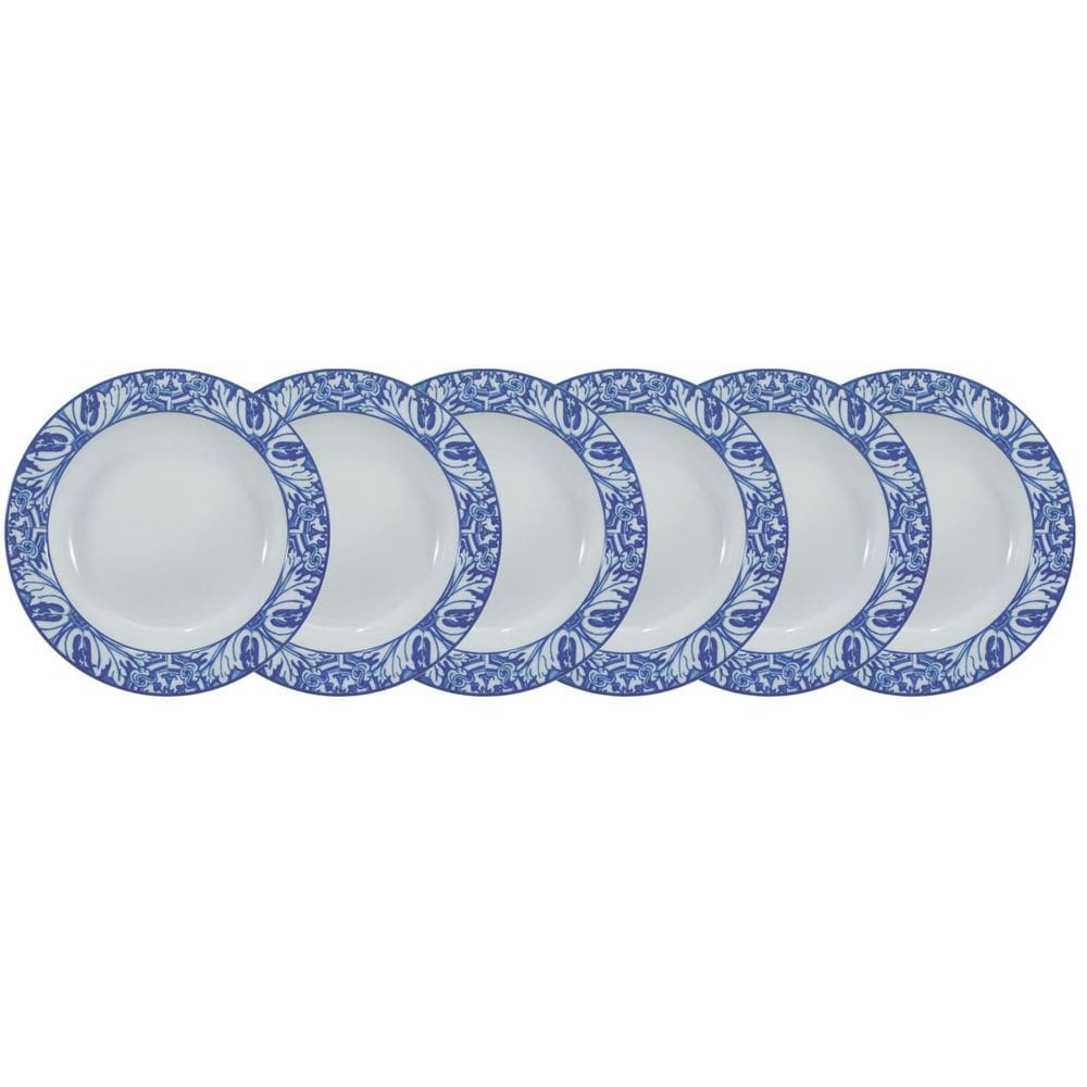 Conjunto de Pratos Fundos 06 Peças Azulejo Schmidt