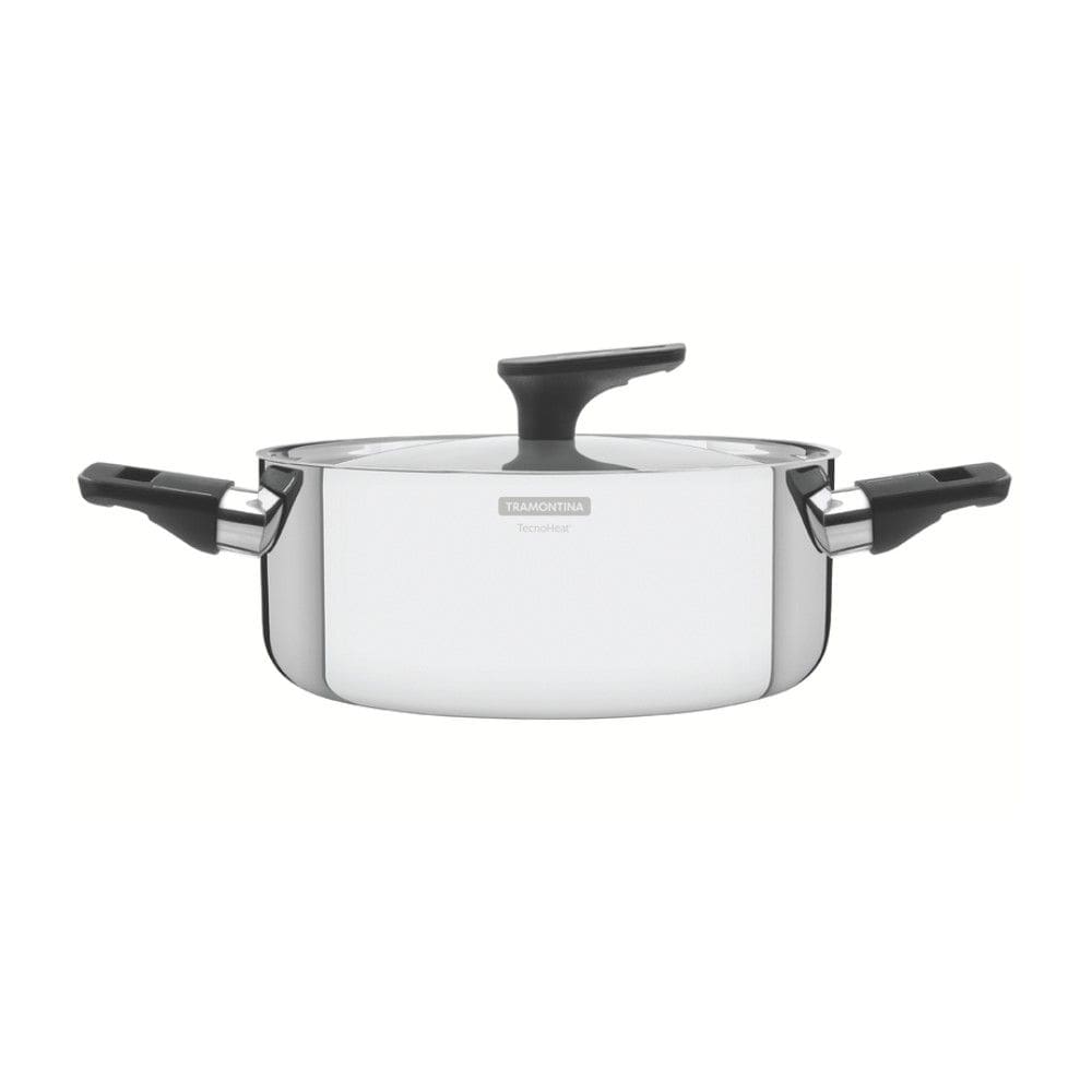 Caçarola Rasa Grano Baquelite 24 cm 4,7 L em Aço Inox Corpo Triplo com Cabo de Baquelite Tramontina 62163/240
