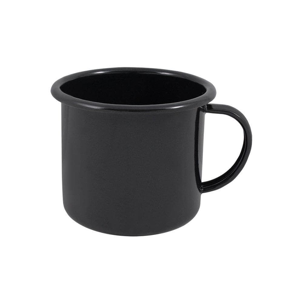 Caneca Grande Esmaltada Preto 370 ml Ewel
