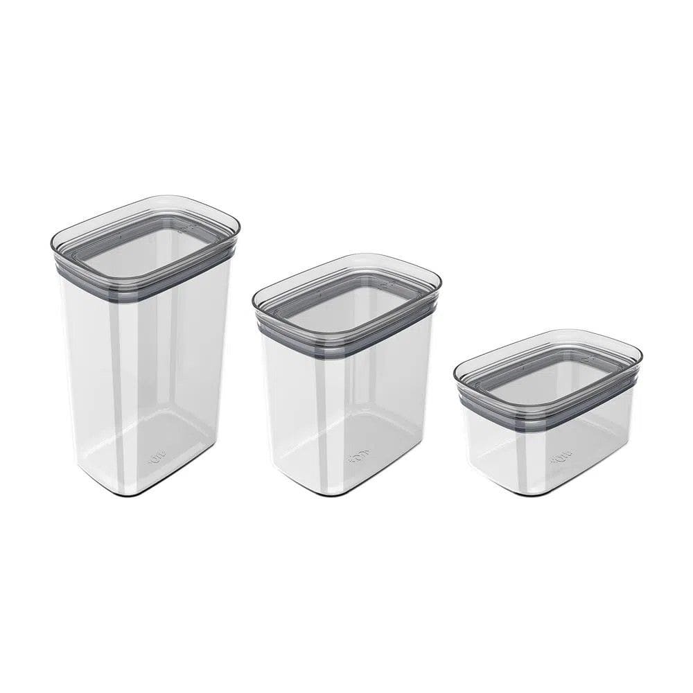 Conjunto de Potes Herméticos Block Modular 3 Peças Transparente