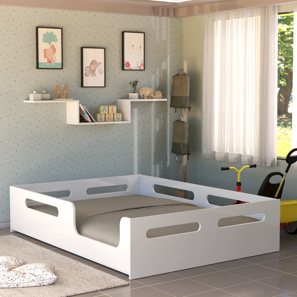 Cama Montessoriana Casal Com Proteção 100% MDF