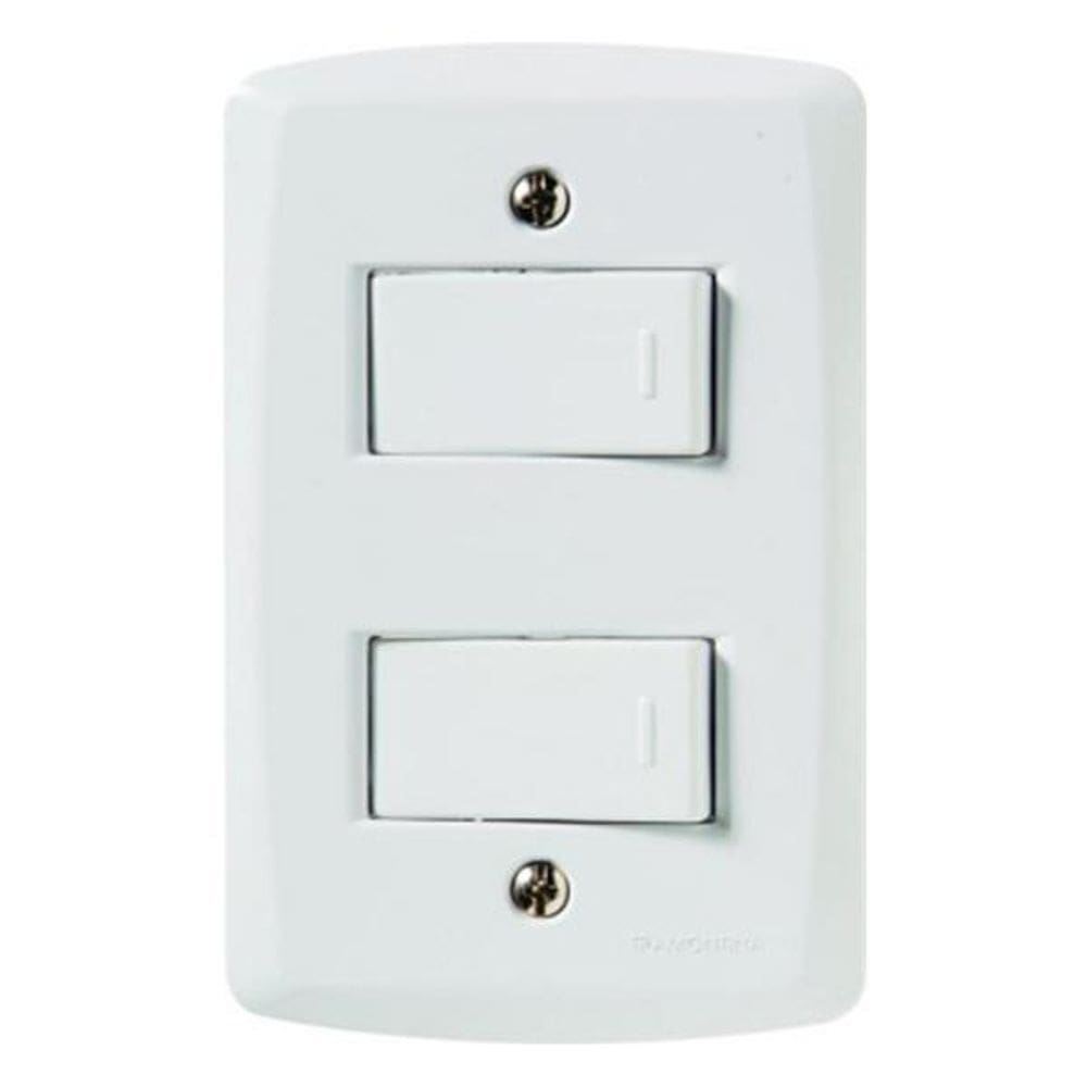 Conjunto Interruptor Duplo Simples Lux 2 Tramontina
