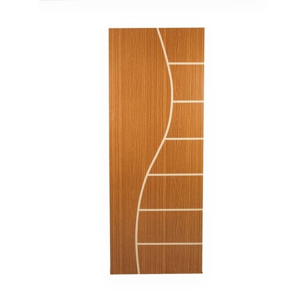 Kit com 4 Folhas de Porta Madeira Decorada 210x80cm Espessura 3,5cm Cantareira Mgm Mogno