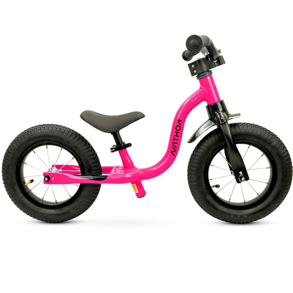 Bike de Equilíbrio Infantil Raiada Rolamentos Válvula Angular Rosa Nathor