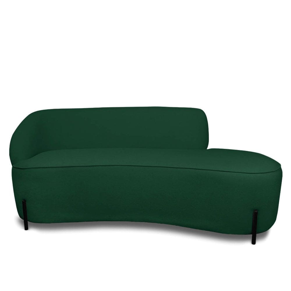Sofá 2 Lugares Orgânico 140cm Pé Ferro Pto Morgan Bouclê Verde L01 - D`Rossi