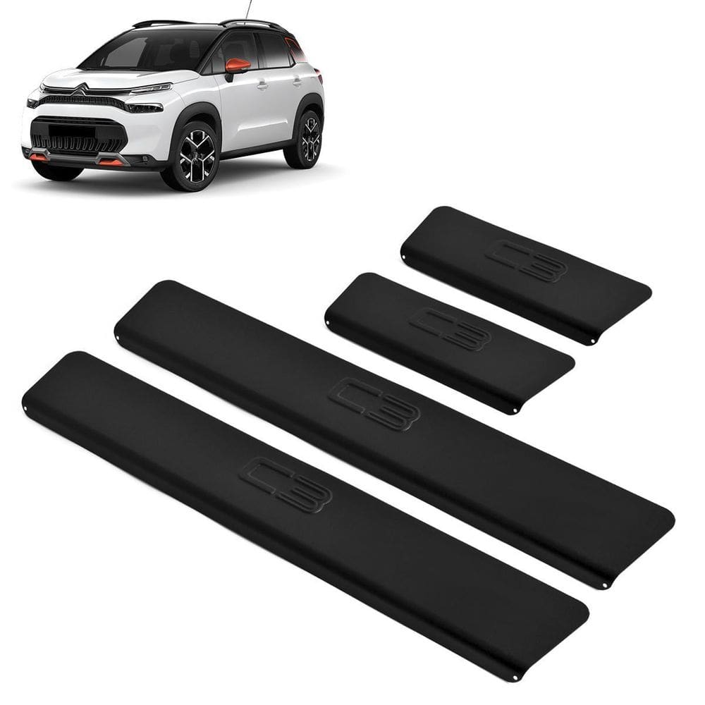 Soleira Aluminio Preta Brasikar Citroen C3 2023