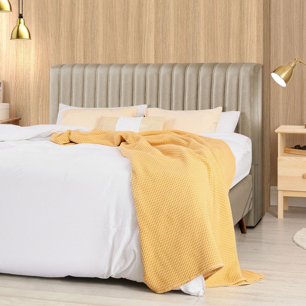 Cabeceira Cama Box Queen Estofada Havai Linho Capuccino