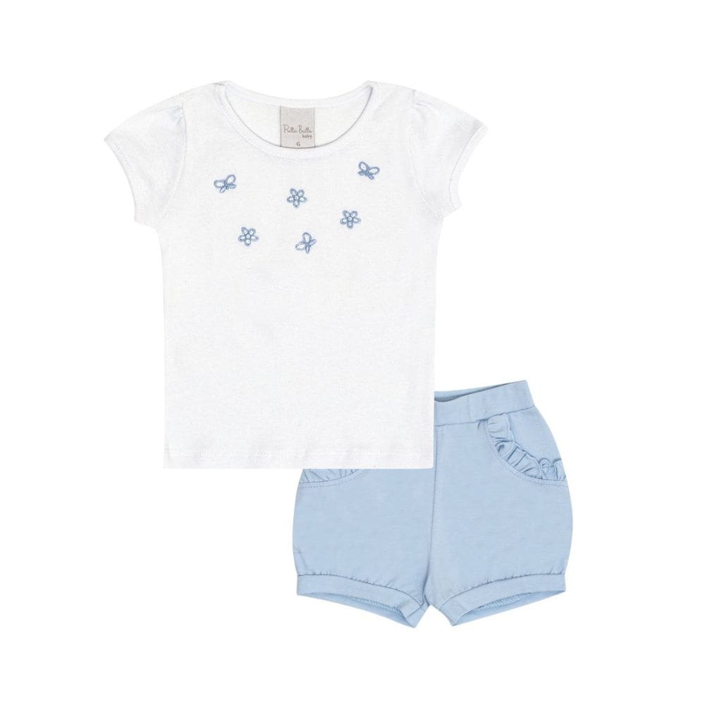 Conjunto Menina Bebê Manga Curta Pulla Bulla Ref. 50517