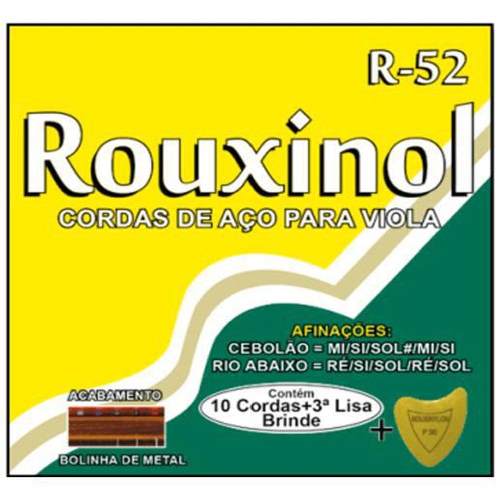 Encordoamento Corda Aço Viola Rouxinol R52 Acab Bolas Metal