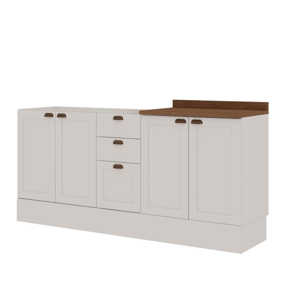 Cozinha Modulada Iluminata 2 Balcoes Branco Branco