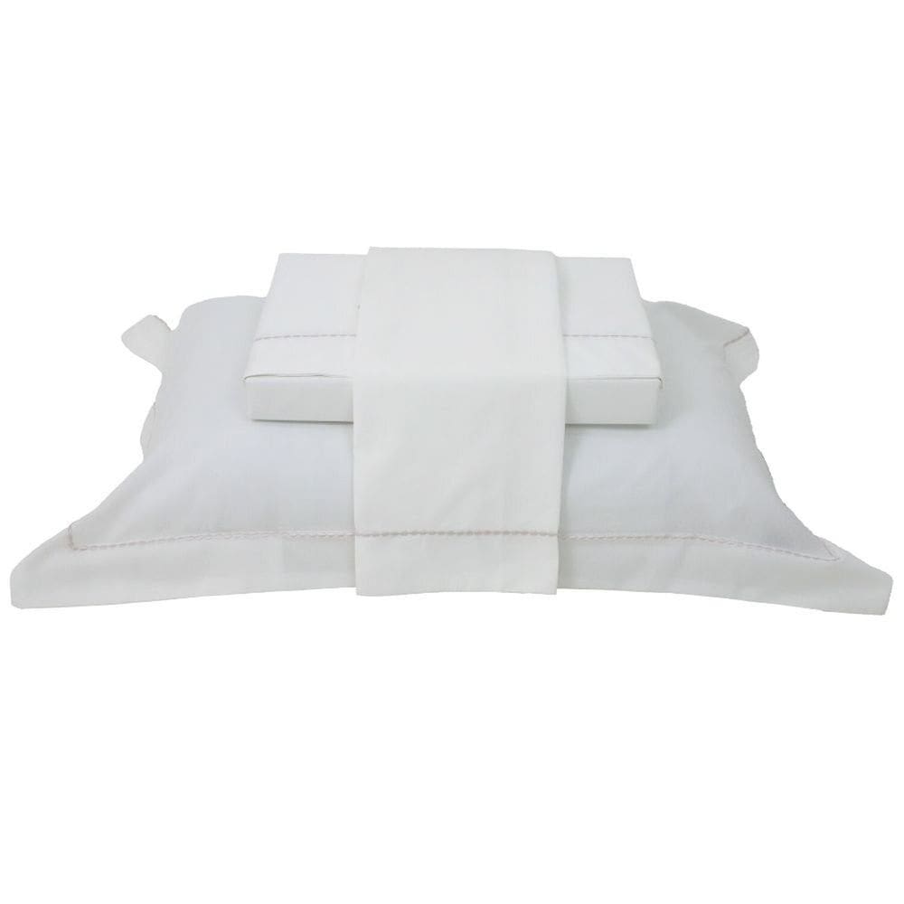 Jogo de Cama 200 Fios Hotel Bordado Queen Prata