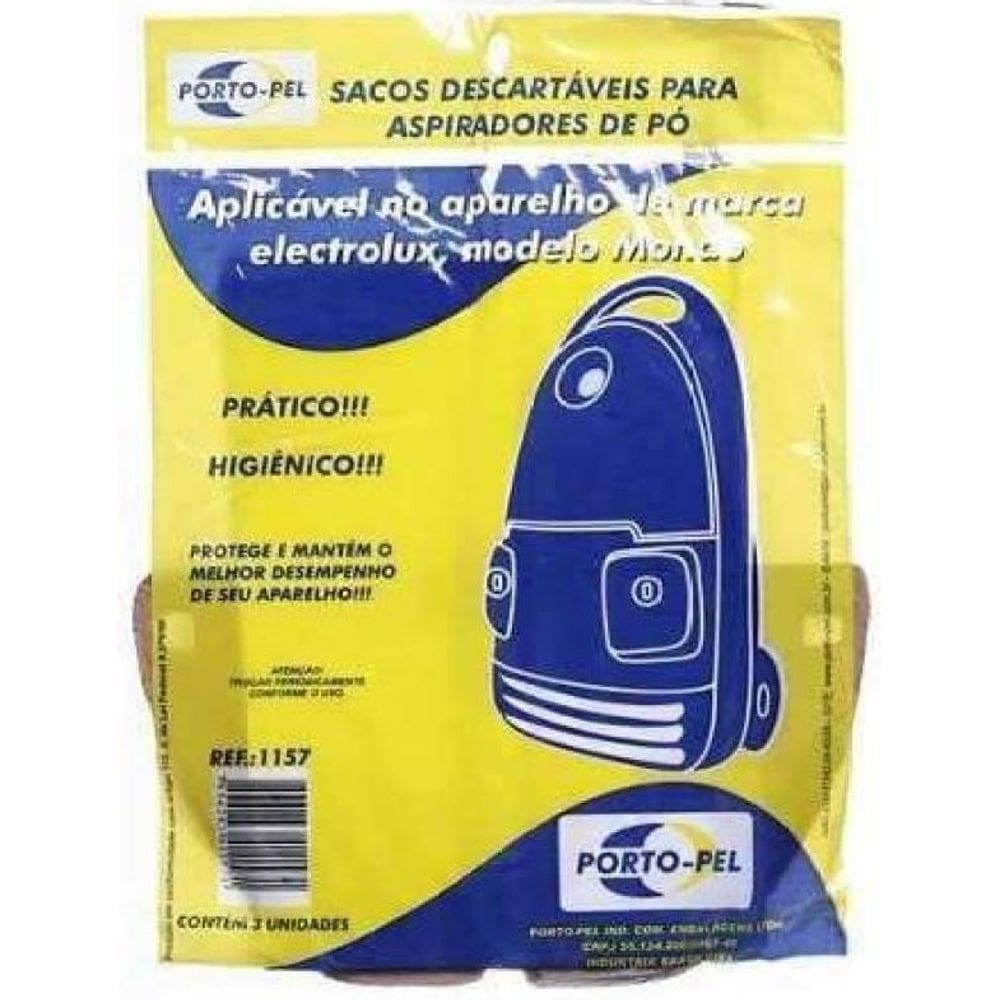 Saco Para Aspirador De Pó Descartavel Eletrolux Mondo 3 Und.