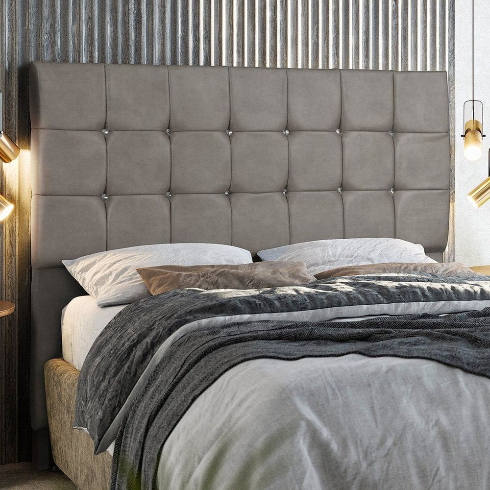 Cabeceira Casal 160 Cm Cm com Strass Dubai Bege