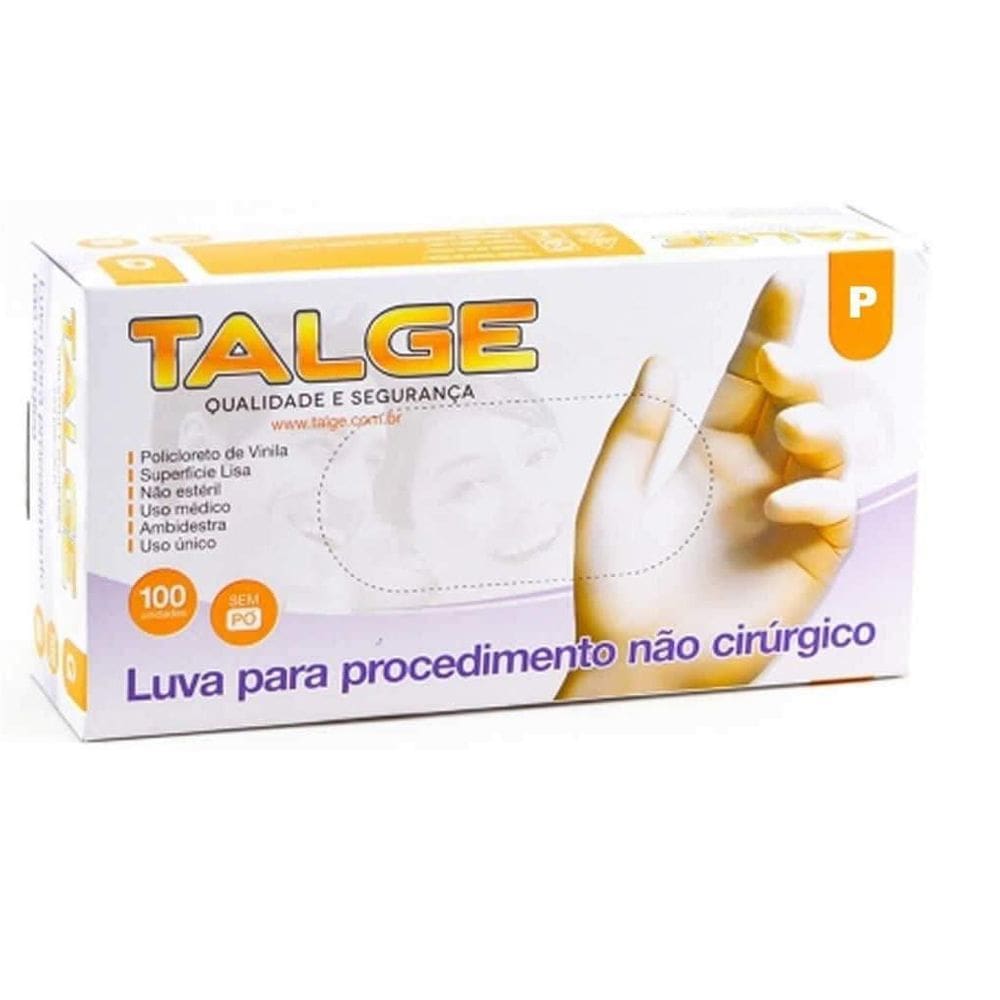 Luva De Vinil Talge S/Pó Com 100 Un - Tam P