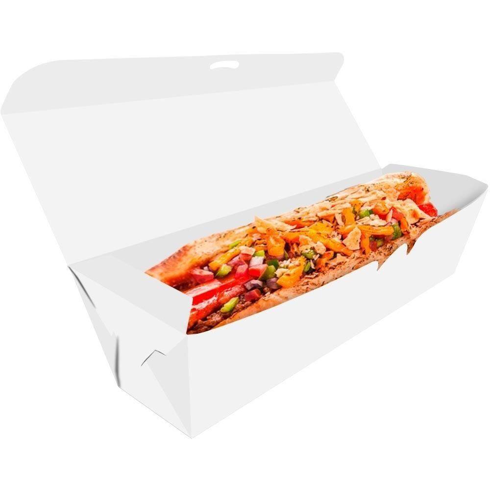 Embalagem de Cachorro Quente Hotdog delivery 30Cm Branco 300