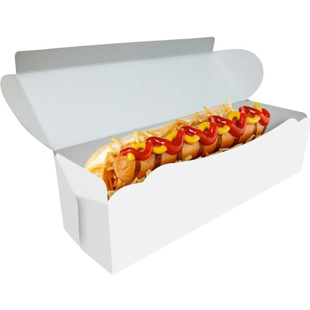Embalagem de HotDog Cachorro Quente Delivery 20Cm Branco 200