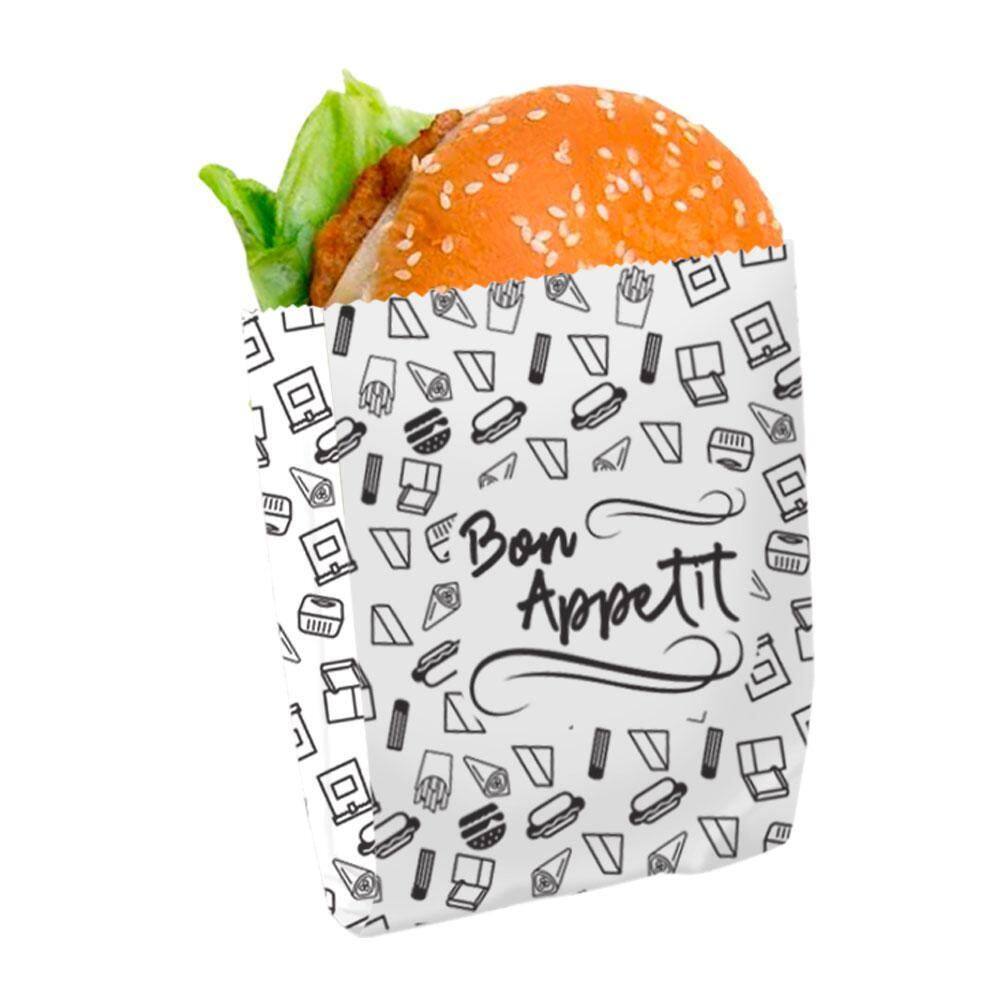 Saquinho De Papel Batata Frita, Salgados Ou Hamburger 100Un
