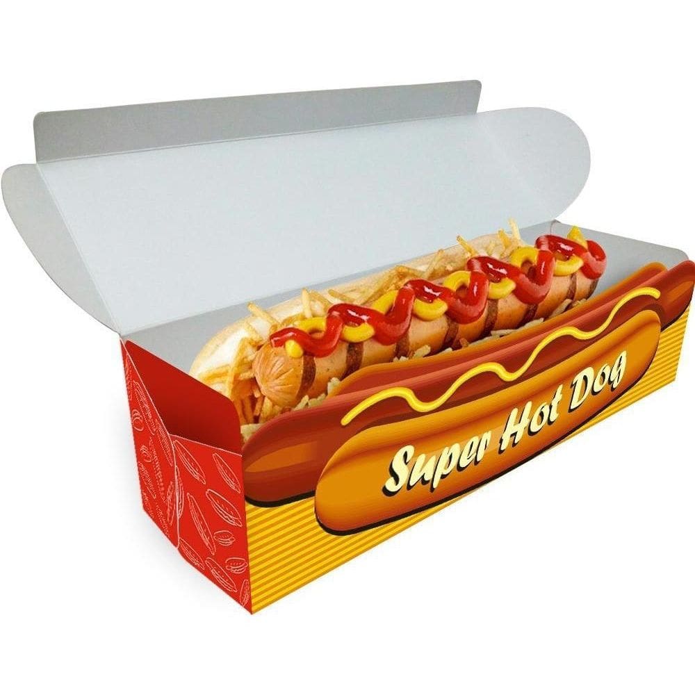Embalagem Hot Dog 20cm - Vermelho 100 Unidades