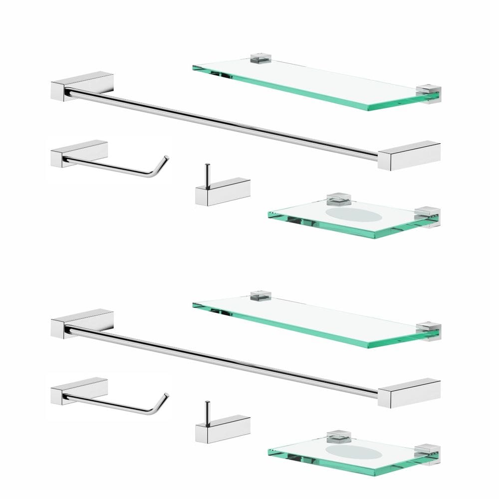 Acessórios Para Banheiro Kit (10 Peças) Troia Prata Polido 2110TR