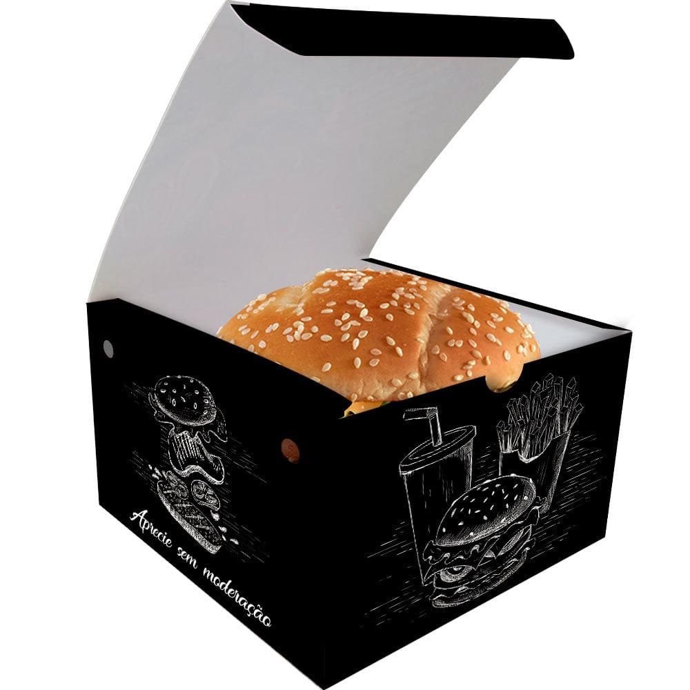 Embalagem Hamburger Gourmet Cores 100uni