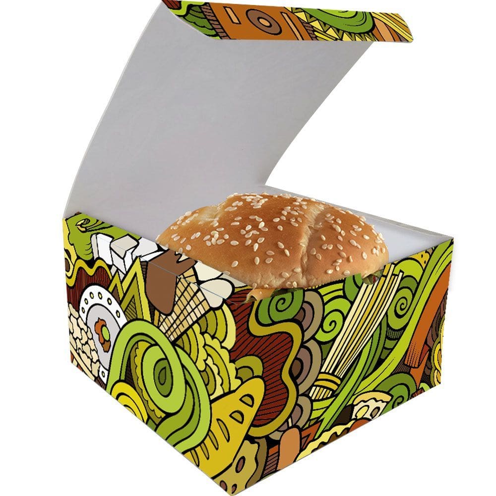 Embalagem Hamburger Gourmet Verde 500 un. Cartão Triplex