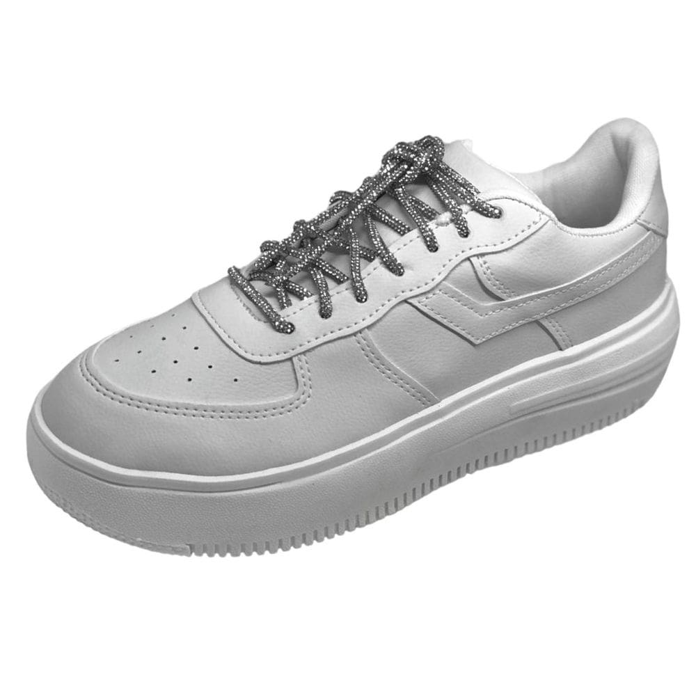 Tenis Casual Cacci Cadarço Brilhante Brilho