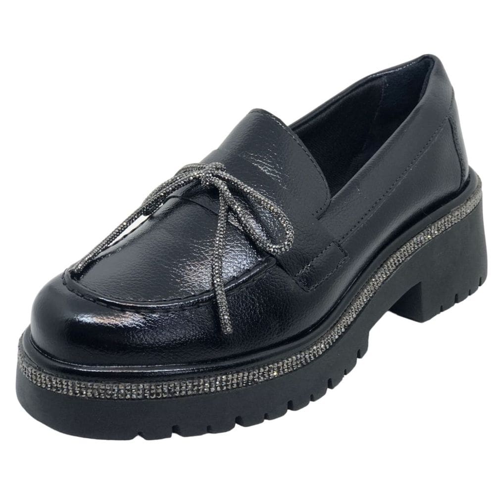 Loafer Social Metalizado Moda Feminina Conforto Cacci