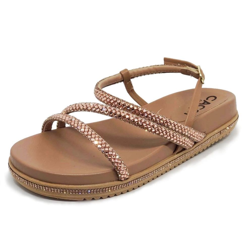 Sandalia Feminina Flatform Tendencia Conforto Brilho Cacci