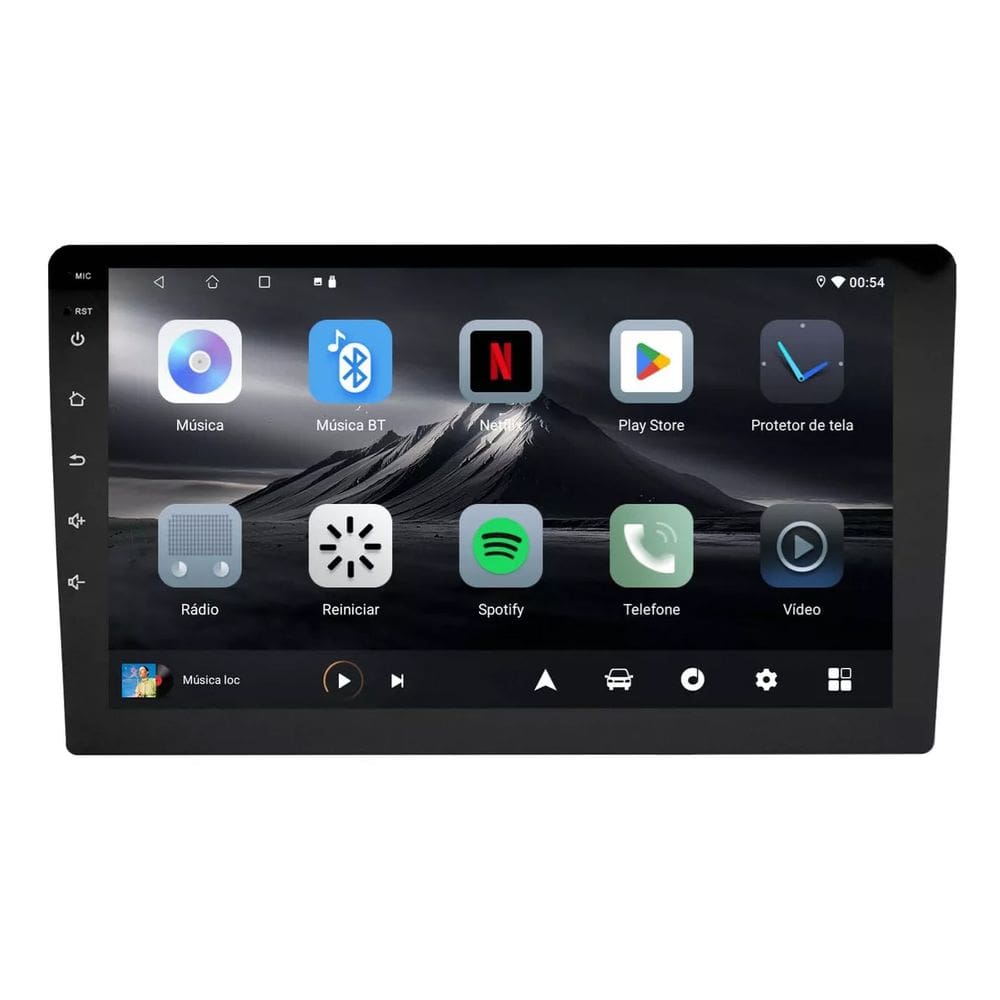 Central Multimídia Universal Adak G2 Tela de 9\" QLED 2GB de RAM 64GB Android Auto e Carplay
