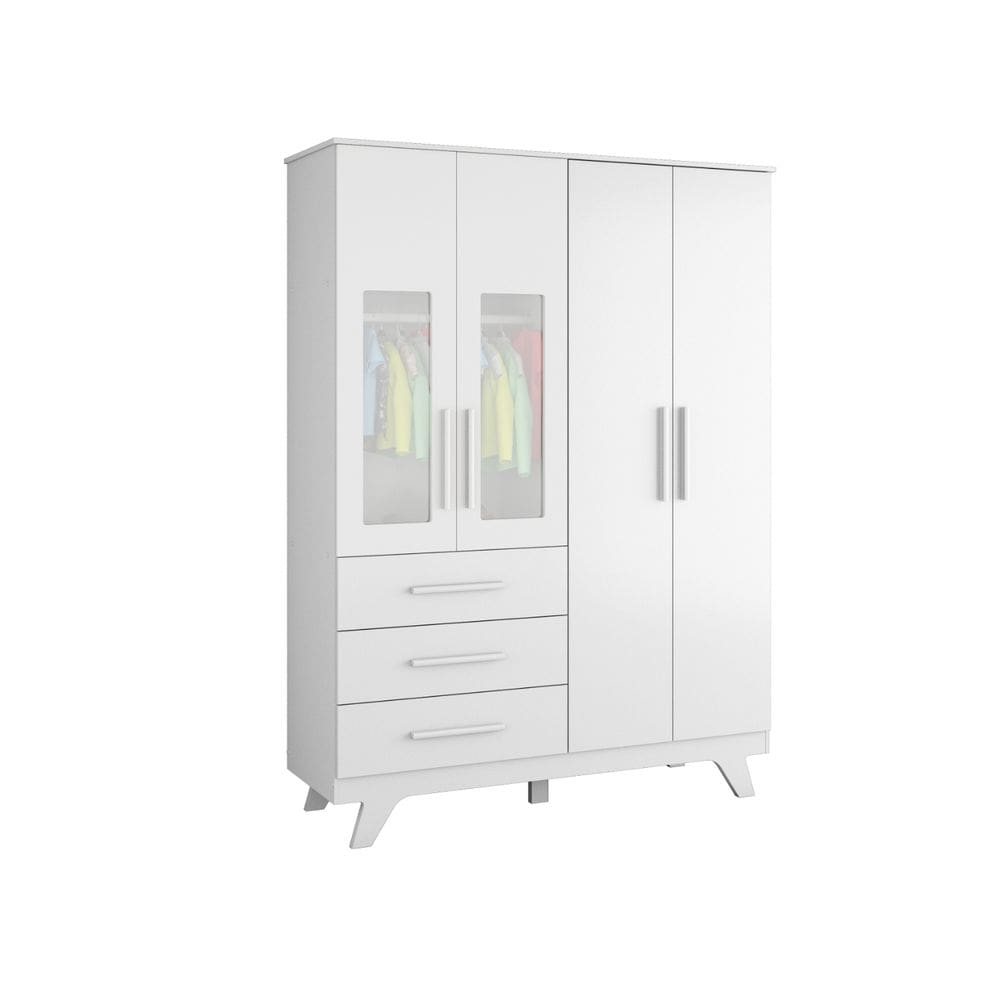 Guarda Roupa Infantil Moveis Peroba Retro 04 portas MDF