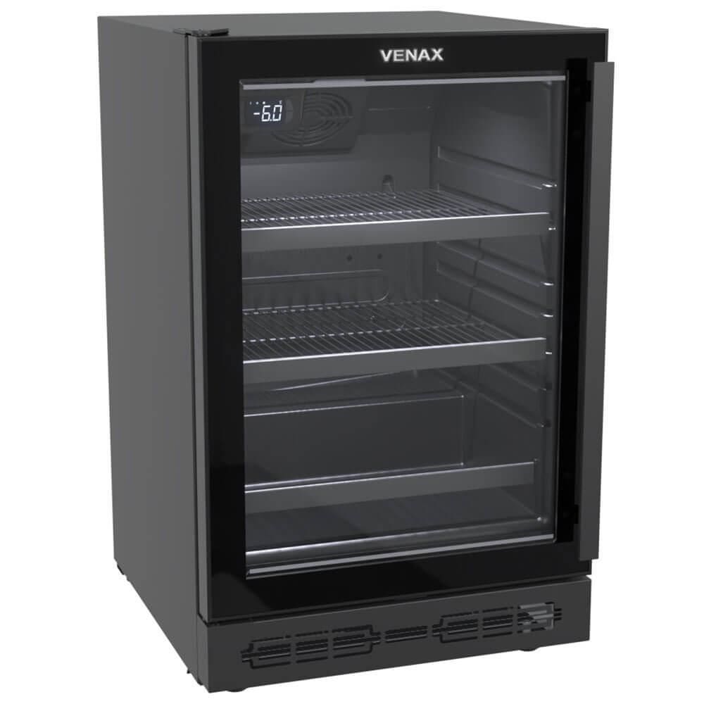 Cervejeira de Embutir Venax Top Light In 100L Preto Fosco Led Branco Porta Invertida de Vidro 220V
