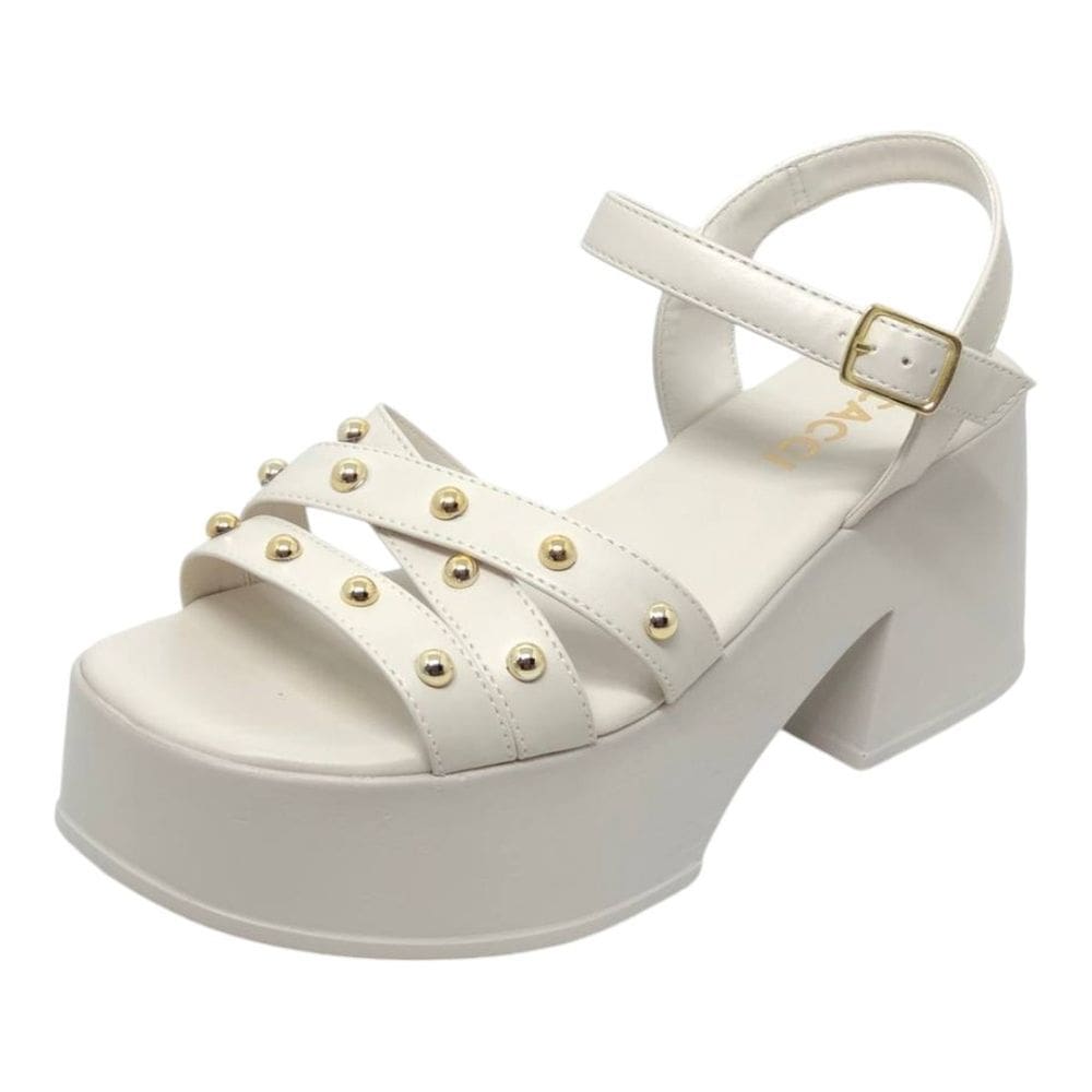 Sandália Feminina Salto Médio Platafforma Conforto Cacci