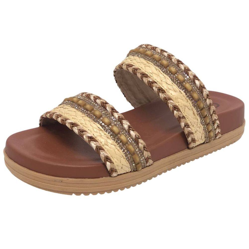 Chinelo Papete Feminino Flatform Rústico Cacci