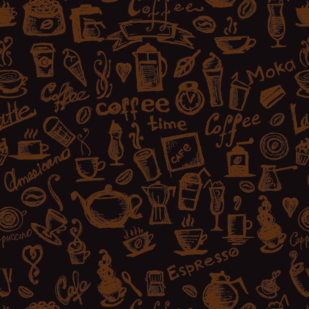 Papel De Parede Casual Coffee Black Cozinha Resistente