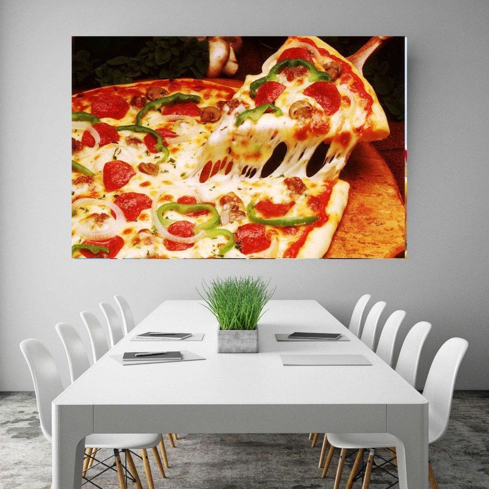 Painel Fotográfico Adesivo Papel Parede Cozinha Comida Pizza