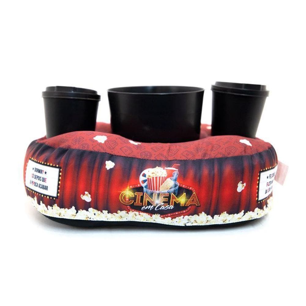 Almofada Porta Pipoca + Balde e Copos 550ml - 480g