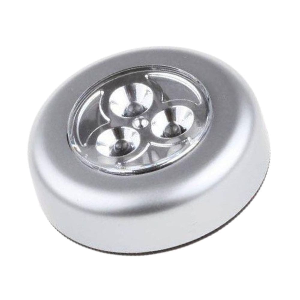 Luminária de Led Sem Fio 3 Leds 6400k Prateada 6,5cm x 2cm