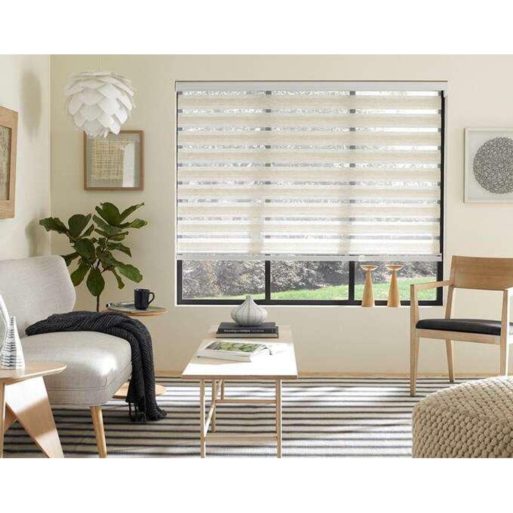 Persiana Double Vision Bege 100 X 220M Com Bandô Topflex